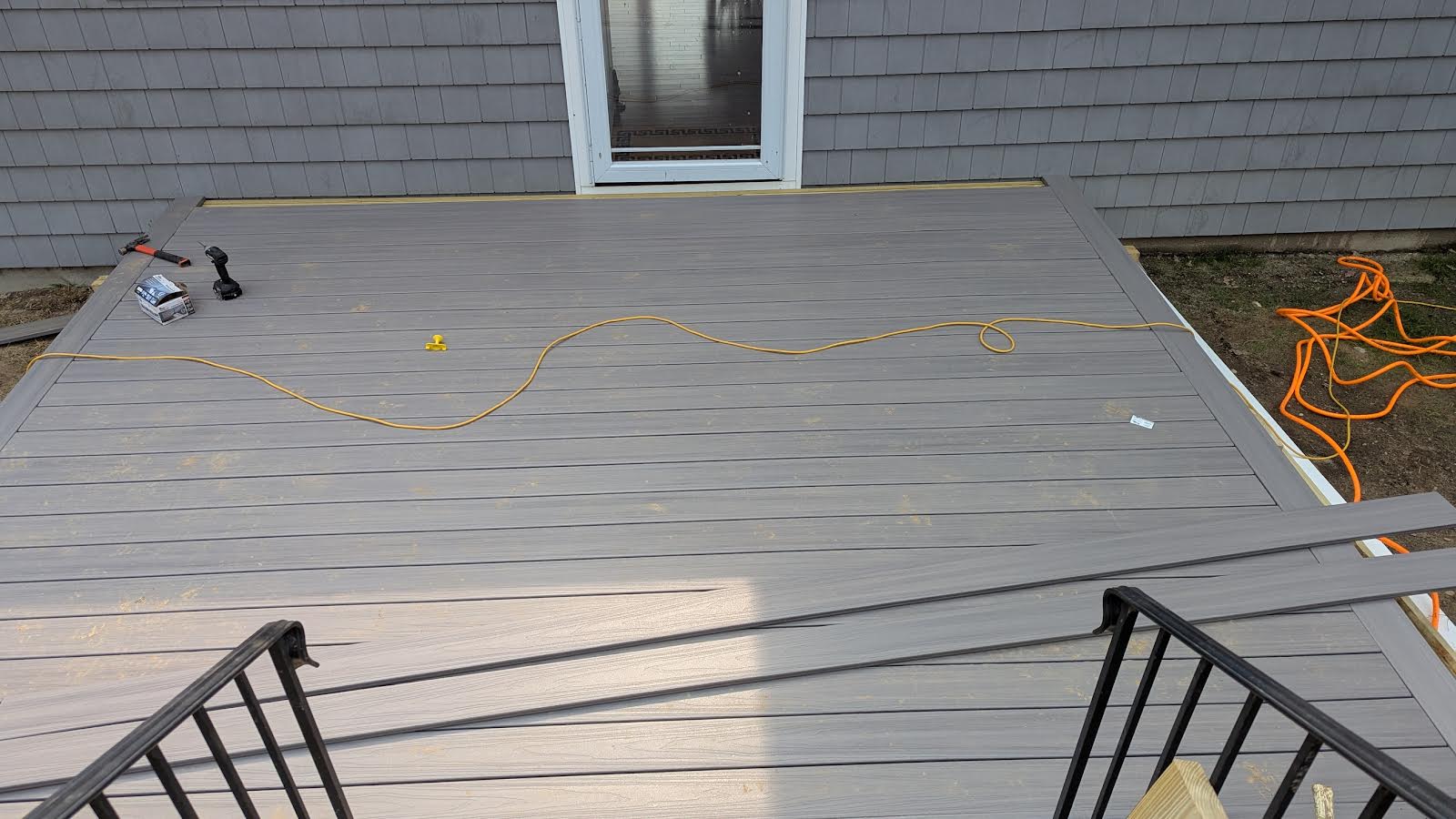 Large composite deck construction in progress