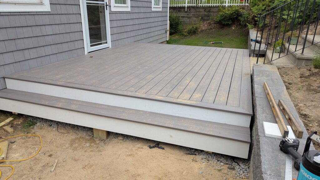 Completed composite deck installation